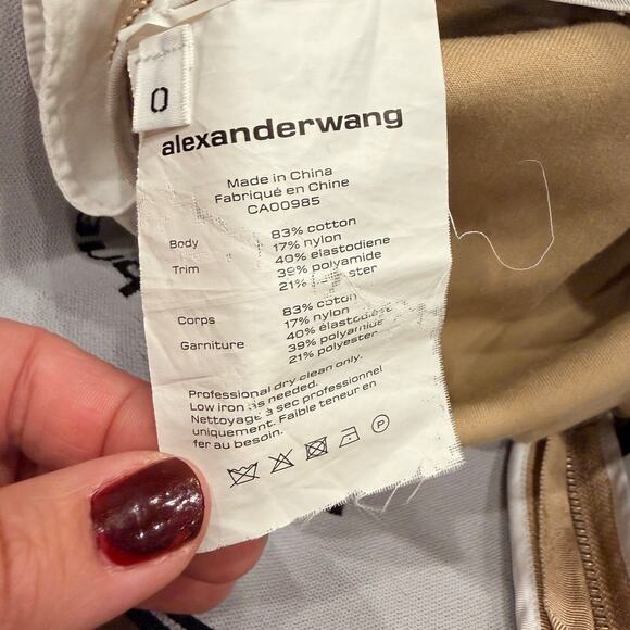 Alexander Wang High Waist Logo Carrot Pant in Chino Khaki size 0 - Picture 10 of 10